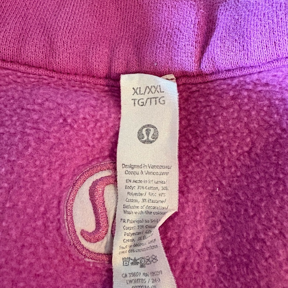 Lululemon Women’s Size XL/XXL Scuba Oversized Funnel-Neck Half Zip Pink Peony - Picture 3 of 8